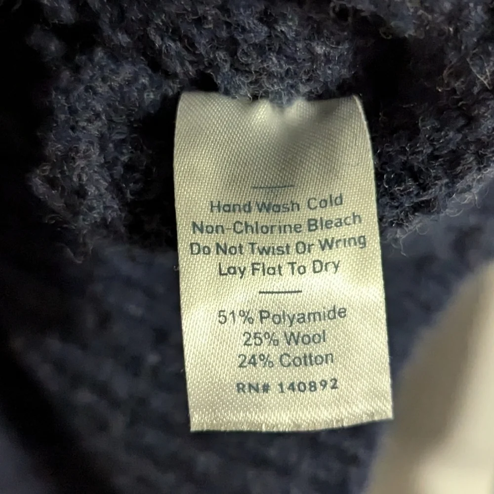 Marine Layer Mens Small Sweater Wool Blue V Neck Pullover Top